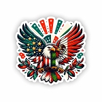 USA-Mexico Unity Eagles Sticker (Peel N' Stick)